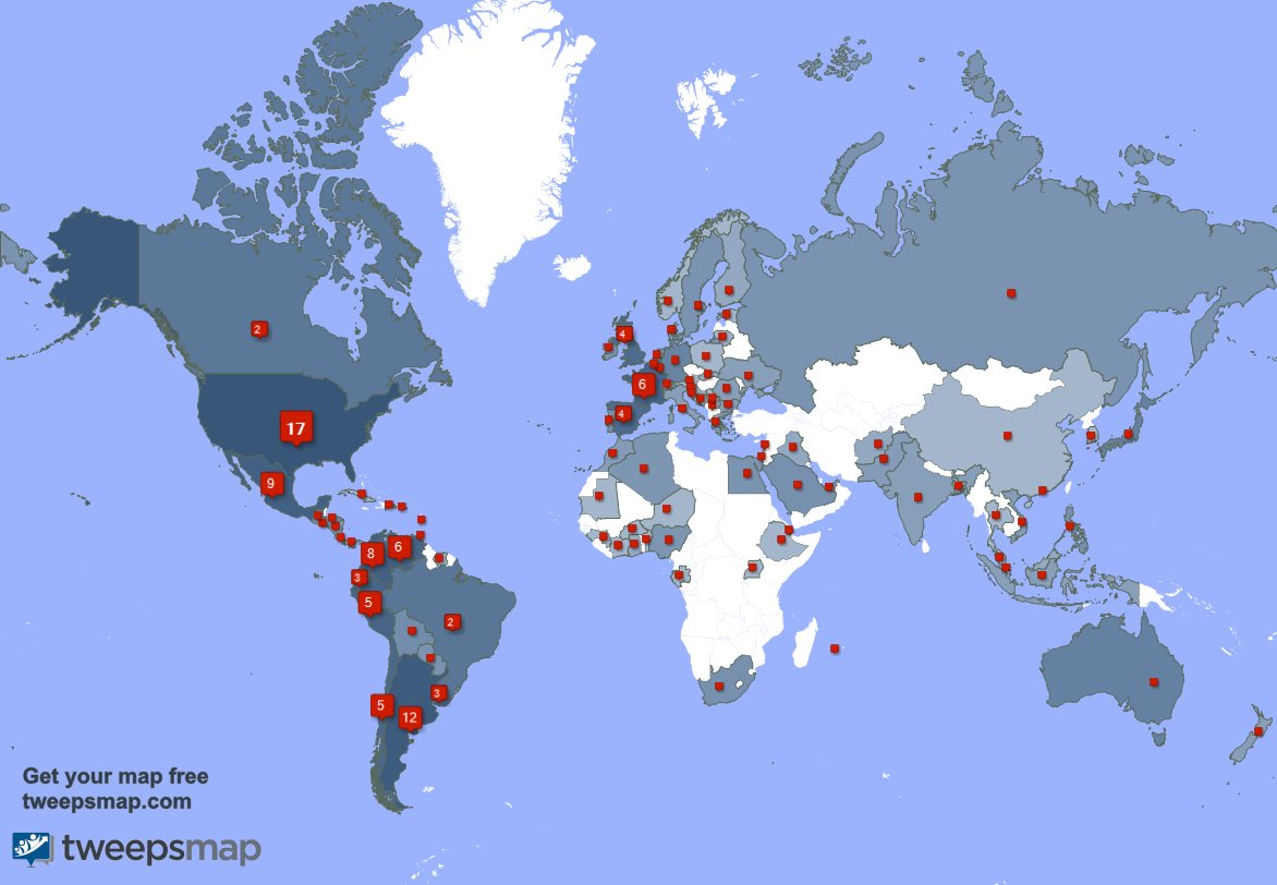 Muchas gracias a mis 4 nuevos seguidores desde Bolivia, y más durante la última semana. tweepsmap.com/!NiceClick_