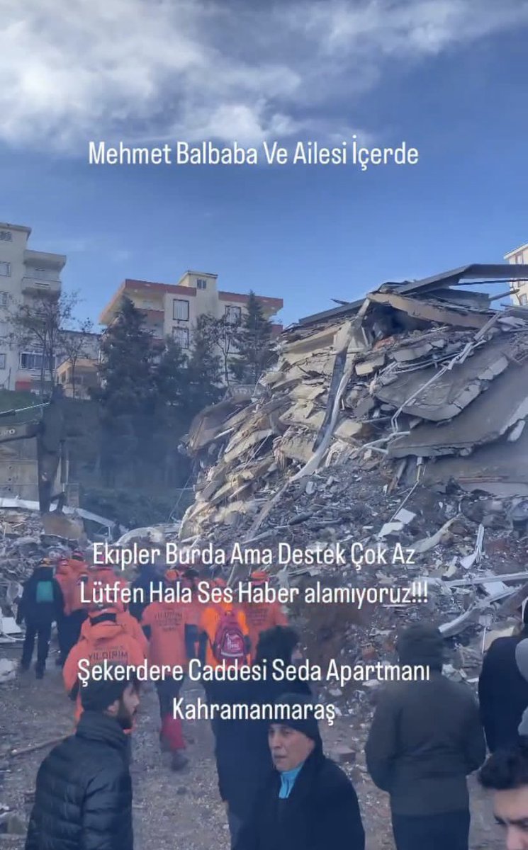 ÇOK ACİL!
Mehmet Balbaba ve Ailesine hala ulaşılamıyor. 

Şekerdere Caddesi Seda Apartmanı Kahramanmaraş