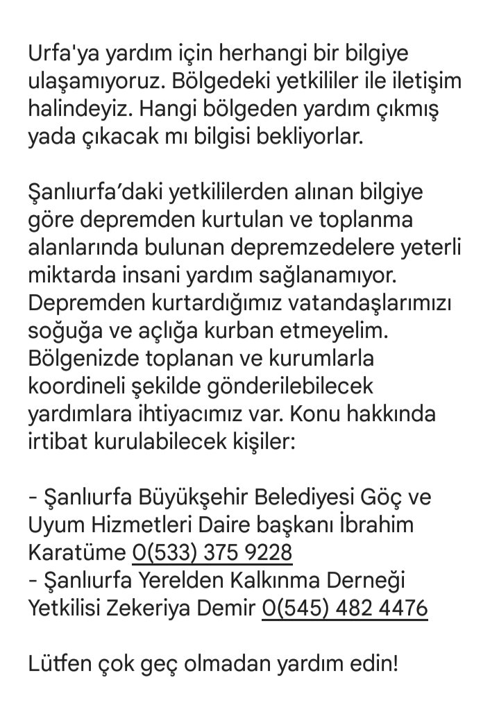 #acildeprem #Urfa #Hatay #Kahramanmaras RT LÜTFEN!!!