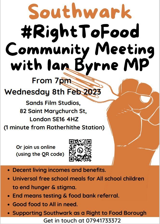 Too many in our communities are suffering. We need solidarity, care & action.  
Wed 8 Feb, 7pm: Join Ian Byrne MP, founder of #RightToFood & Fans Supporting Foodbanks, organising food drives at football grounds all over UK. 
#HungerIsAPoliticalChoice #EnoughIsEnough