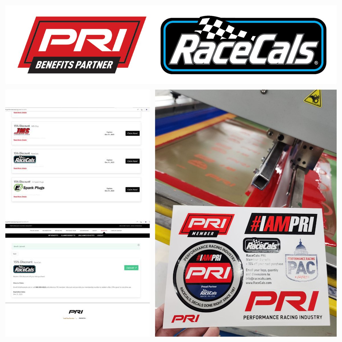 RaceCals's tweet photo. Look what you can get as a part of your PRI membership. Here's a view of the member portal where you'll find deals including a RaceCals 15% off coupon. All new members will get a sticker sheet printed by RaceCals. https://t.co/Hw6iLPgOXw
