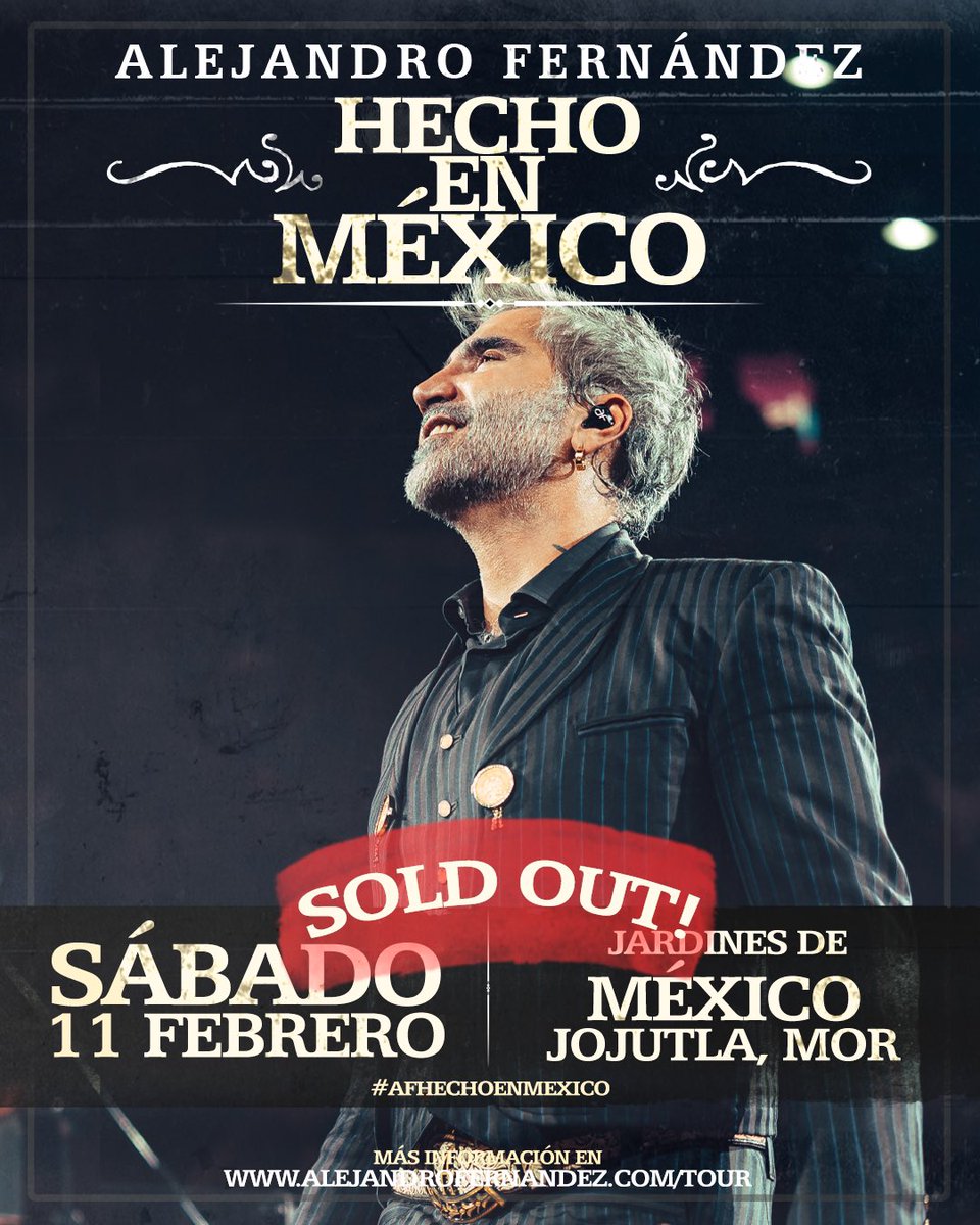 alexoficial's tweet photo. ¡Ájaleeeeeee! 🔥🔥🔥 ¡Nos vemos ESTE SÁBADO 11 en Jardines de Morelos! #soldout

#AFHechoEnMexico va por ustedes pa’ cantar la noche entera! 🇲🇽💥✌🏼 https://t.co/bM76SFit9V