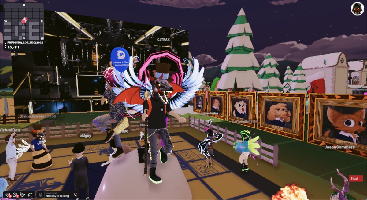 First lesson of the year is over! Now <a href="/VirtualDan365/">Virtual Dan 🛡</a> is giving the stage over to <a href="/DJTRAXNFT/">TRAX & DJ T-RAX</a> for the first after party of the year. 🔥🦖