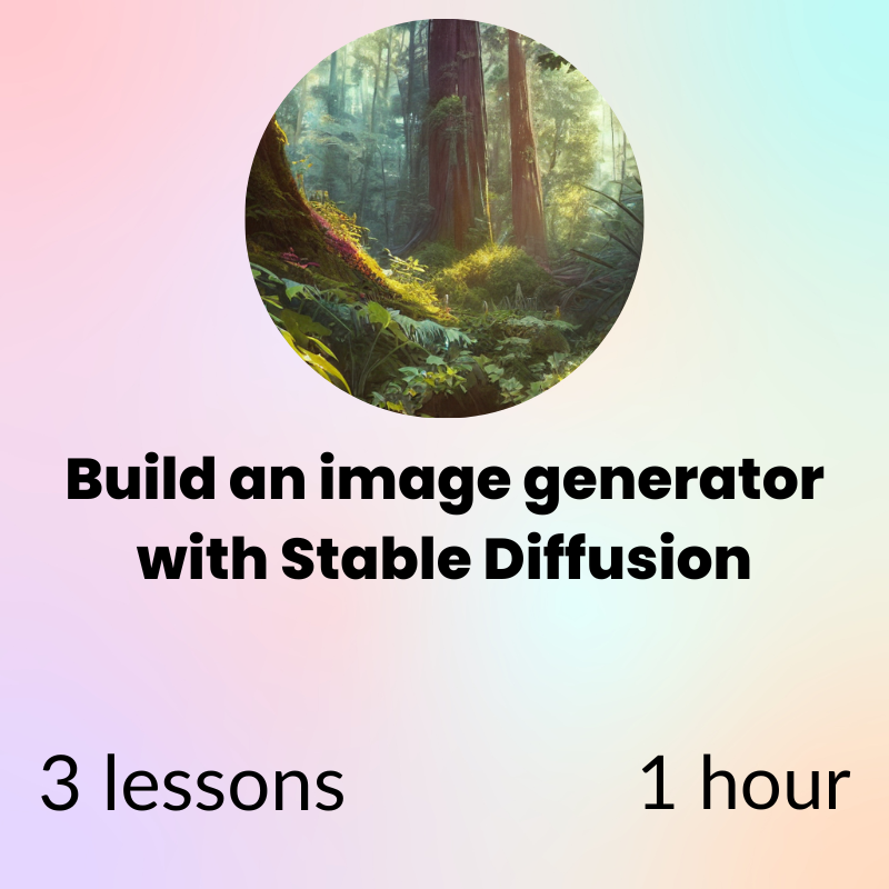 nocodemba's tweet photo. It's official: 2023 is the year of AI.

You can build AI apps, even if you've never built a website before: https://t.co/KRO7A2JXn2

Take our Building Apps with AI course and learn to build text and image generation apps using:

- Bubble
- Stable Diffusion
- GPT-3
- DALLE-2