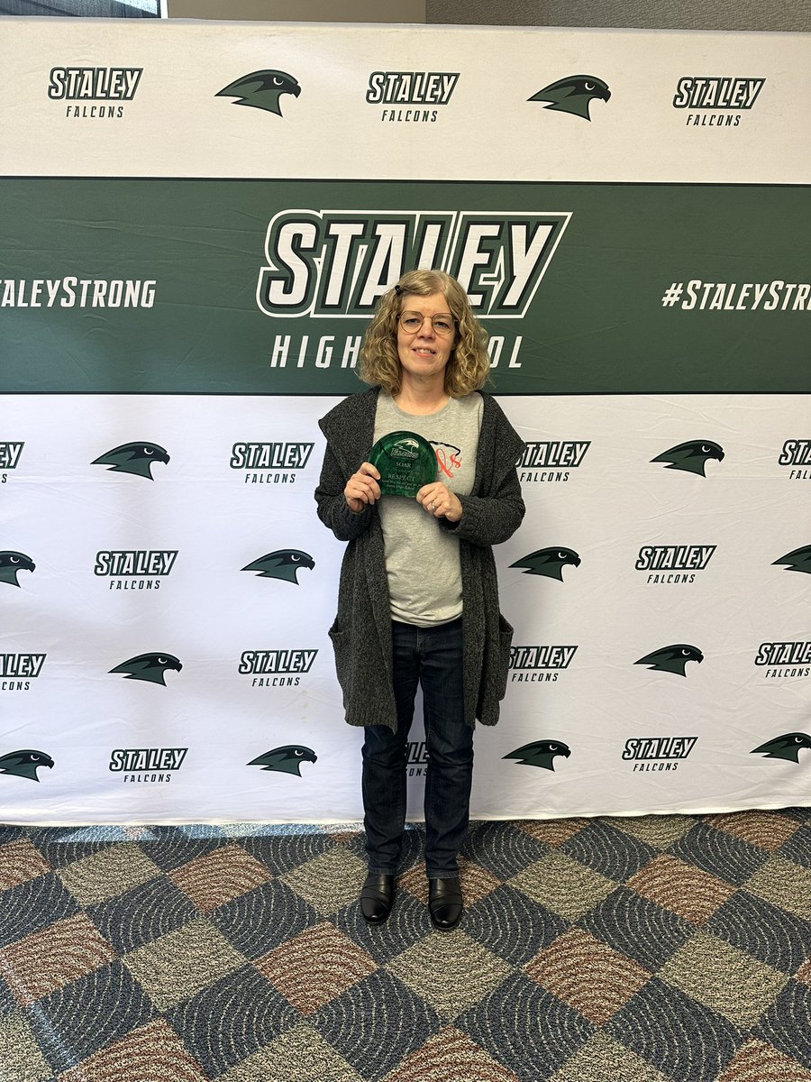 Staley High School (@shsfalcons) on Twitter photo Our Monthly #SOAR Award winners:
Service-James McNeely
Ownership-Jaime Fox
Achievement-Hollye Willard
Respect-Karen Eickhoff
<a href="/NKCSchools/">NKC Schools</a> @StaleyNews <a href="/TheNestSHS/">The NEST (SHS Student Section)</a> <a href="/Staley_StuCo/">Staley High School Student Council</a> <a href="/kkooi42/">Kevin Kooi</a> <a href="/StaleyPrincipal/">Dr. Larry Smith</a> <a href="/StaleyCagers/">Coach Chris Neff</a> <a href="/Drjwheelernkc/">James Wheeler</a> @MarkMaus_NKCS Our Monthly #SOAR Award winners:
Service-James McNeely
Ownership-Jaime Fox
Achievement-Hollye Willard
Respect-Karen Eickhoff
<a href="/NKCSchools/">NKC Schools</a> @StaleyNews <a href="/TheNestSHS/">The NEST (SHS Student Section)</a> <a href="/Staley_StuCo/">Staley High School Student Council</a> <a href="/kkooi42/">Kevin Kooi</a> <a href="/StaleyPrincipal/">Dr. Larry Smith</a> <a href="/StaleyCagers/">Coach Chris Neff</a> <a href="/Drjwheelernkc/">James Wheeler</a> @MarkMaus_NKCS