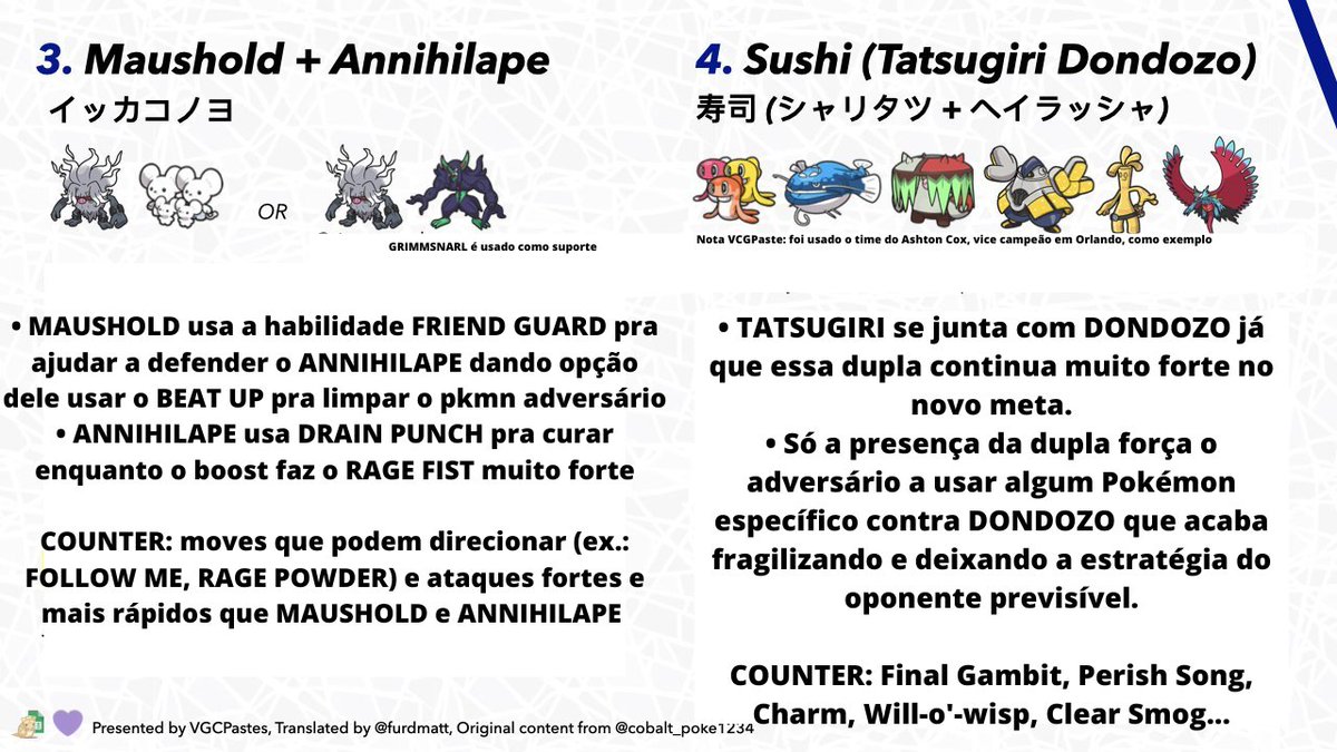 VGC Pokepastes • Regulation E on X: Portugese Version, translated by  @j0093_ Thank you for the hard work!  / X