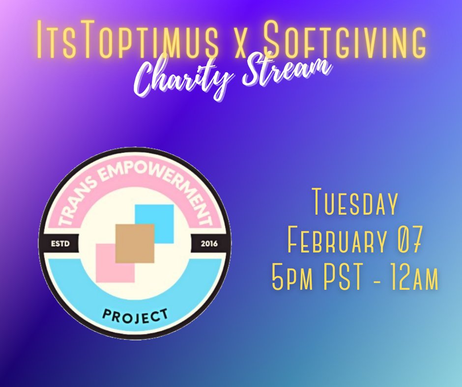 ItsToptimus's tweet photo. WE'RE LIVE to celebrate and uplift our Trans friends and family!  Pop in and say hi, and join us for some community games!

https://t.co/VRM8F3zBOW https://t.co/MQ7D2tTLIL