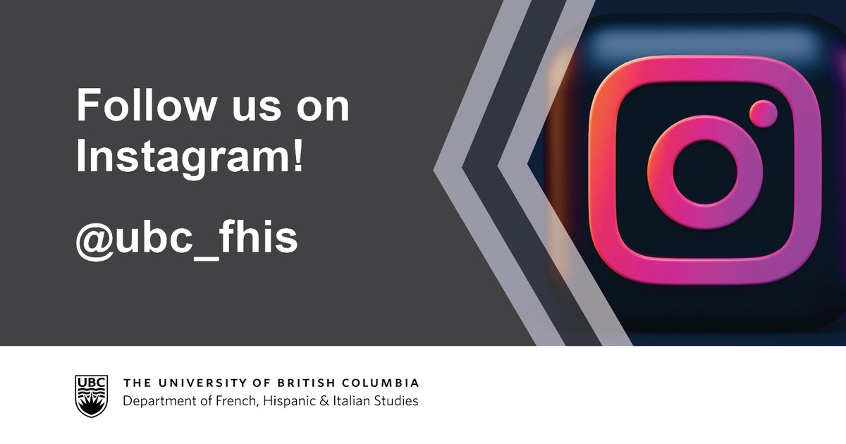 Exciting news: we are now on Instagram and YouTube! Follow us to stay informed about events, opportunities, fun facts, tips and stories showcasing the unique experiences and faces that make up the Department of French, Hispanic and Italian Studies. fhis.ubc.ca/news/fhis-laun…