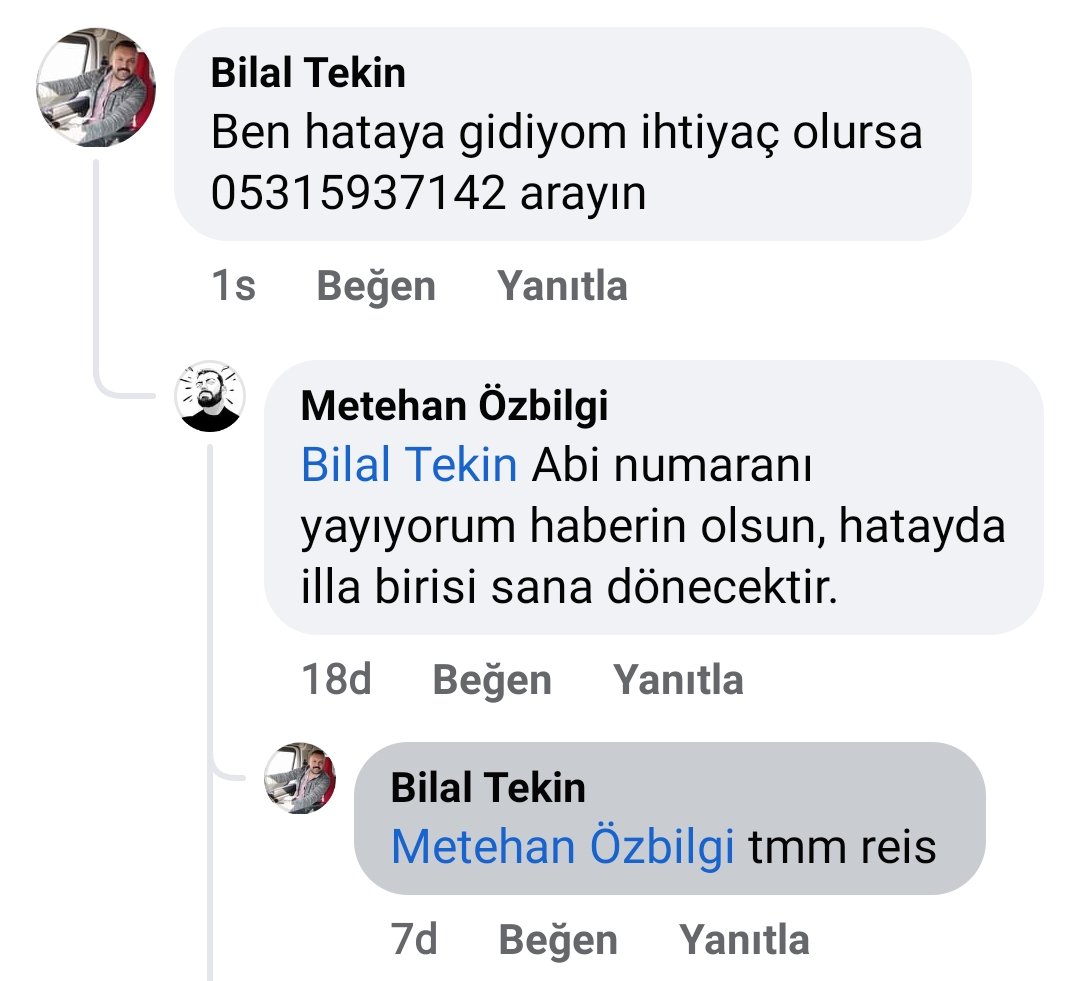 Arkadaşlar Bilal abi vinç operatörü, Hatay'a doğru geçiyor.
Görselde teyit mevcut, ihtiyaç halindeki bölgelerden lütfen ulaşın..