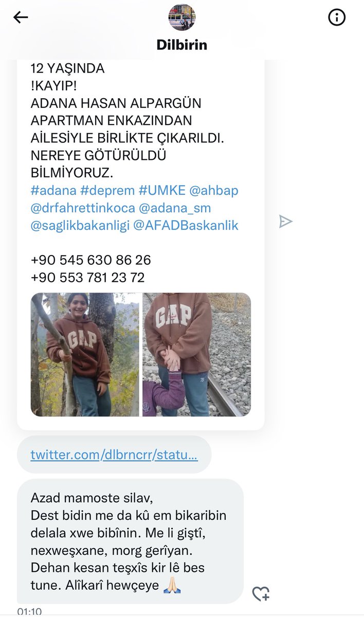 #adana enkazdan çıkmış ama kayıp