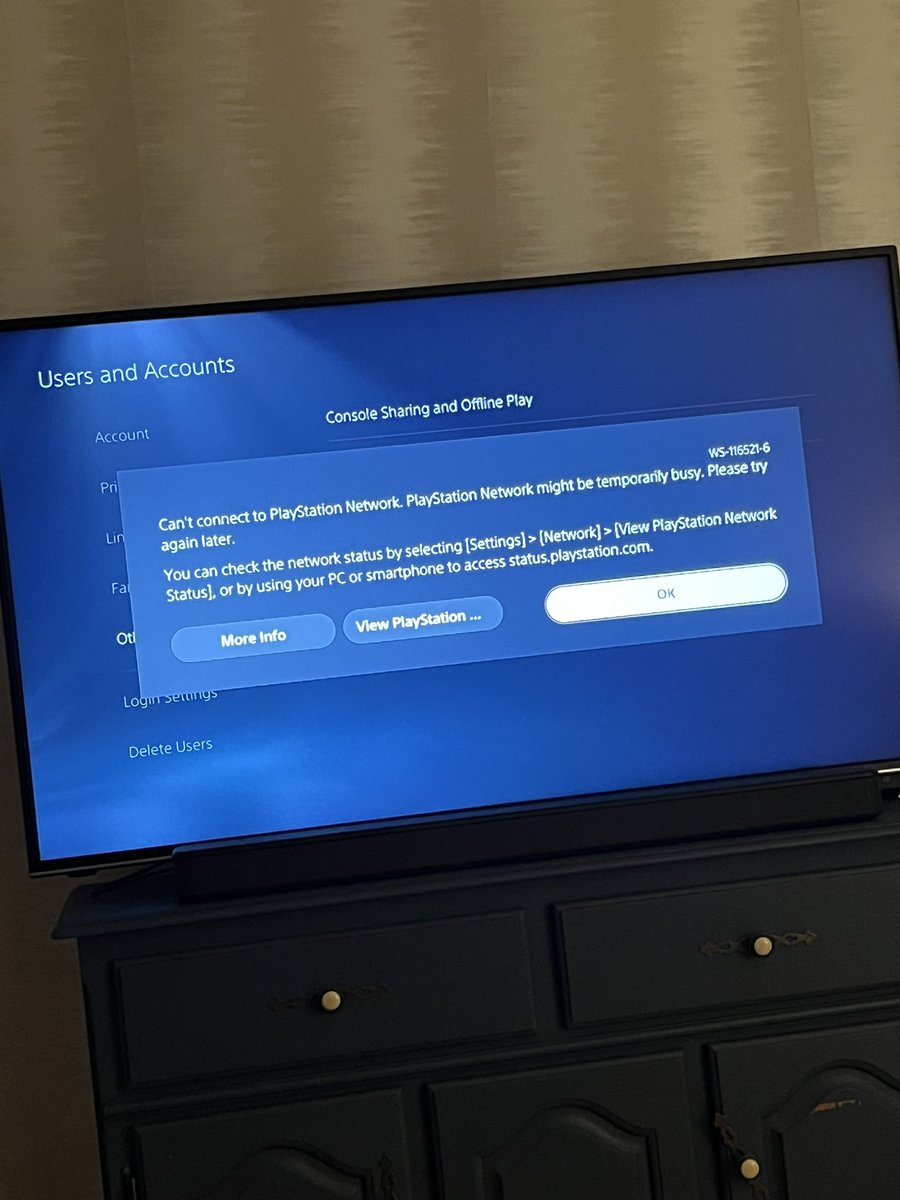 Yannyboyk's tweet photo. Anyone having #PlayStation5 #psndown issues like these?? https://t.co/BAwHdrihyj