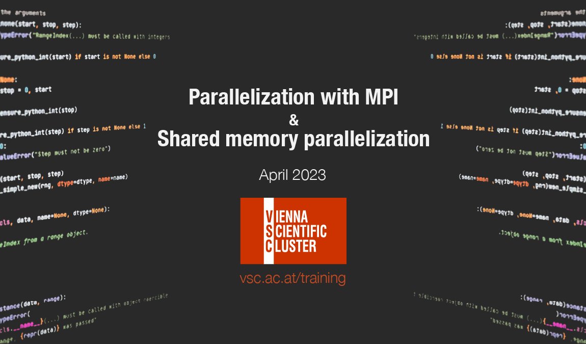 VSCluster's tweet image. The registration for our parallel programming courses on MPI and OpenMP is open: vsc.ac.at/training

24-26 April➡️ Parallelization with MPI
27-28 April ➡️ Shared memory parallelization with OpenMP 

#programming #supercomputing #parallelization