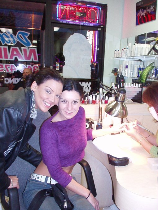 20 (!) years ago when i hit the streets of L.A., getting my nails done for my first jobs. But who's that