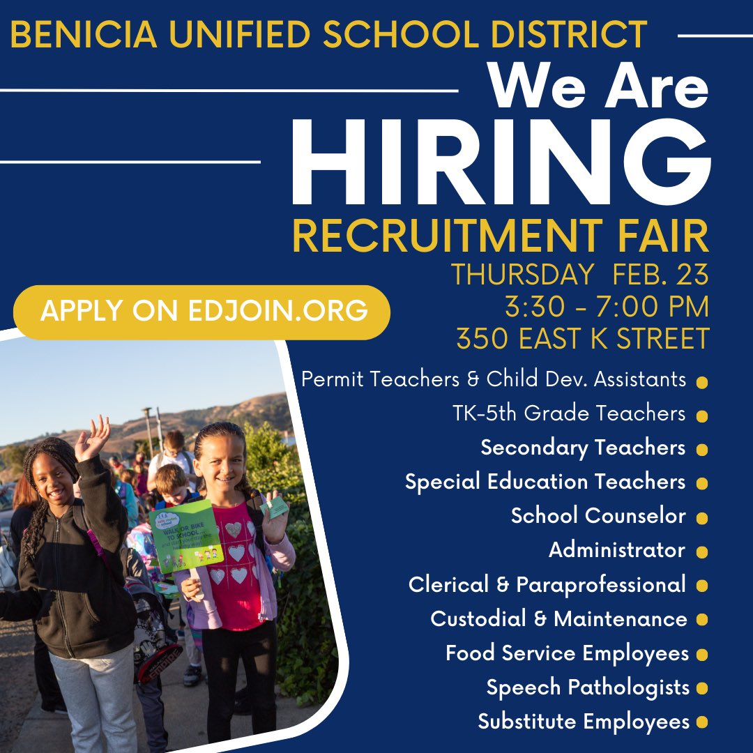 Looking for a Job in an Equity-Focused Excellent School District?
come to our Recruitment/Job Fair