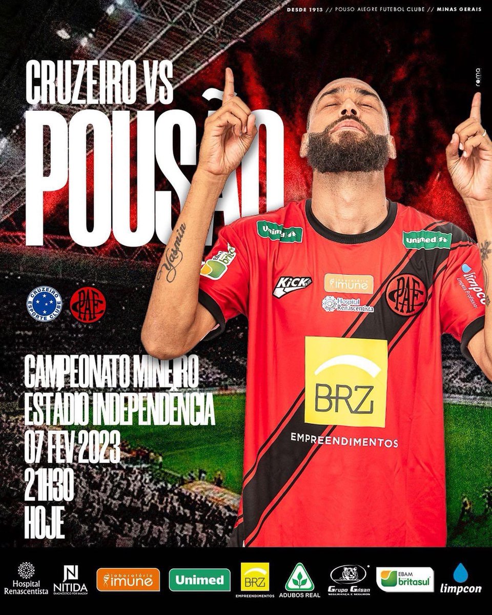 PAFC_1913's tweet photo. HOJE TEM POUSÃO!! ❤🖤

⚽ @Cruzeiro x Pouso Alegre
🏟️ Estádio Independência
🕠 21h30
🏆 Campeonato Mineiro 
📺 Premiere

#VamosVamosMeuPousão #BoraComOPousão https://t.co/Ojfwle7End