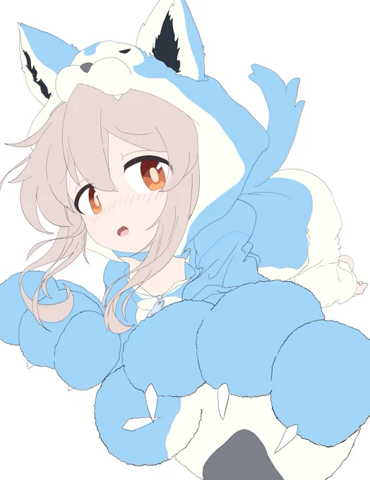 あともうちょっとまひろ オオカミ着ぐるみver. 制作中新作イラストの線画から色分けしてみたがお #pixiv  #お兄ちゃんはおしまい #onimai #おにまい #緒山まひろ #イラスト #おにまいお絵描き 