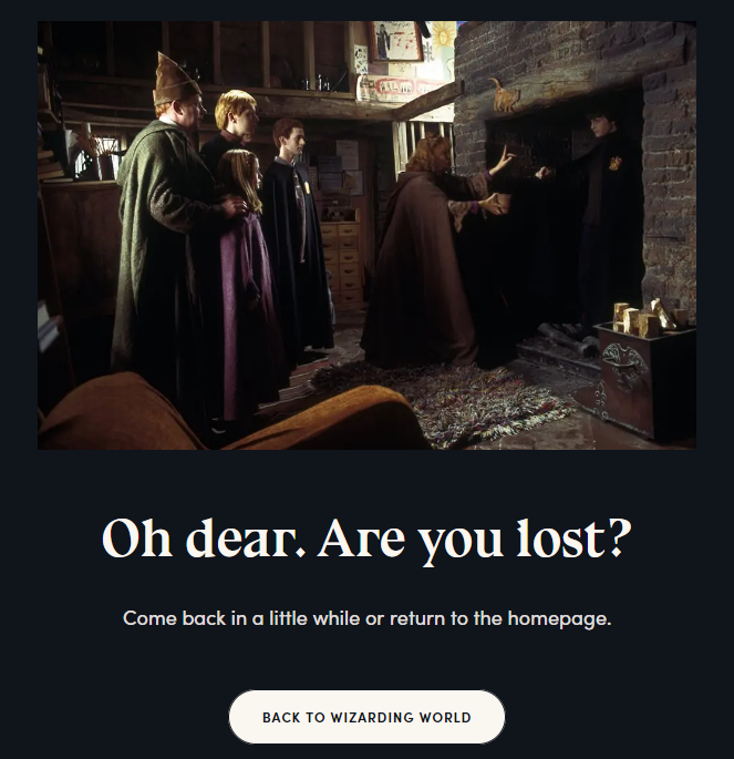 Been trying to get sorted, get my patronus, and wand for the past half hour. keep getting this:
