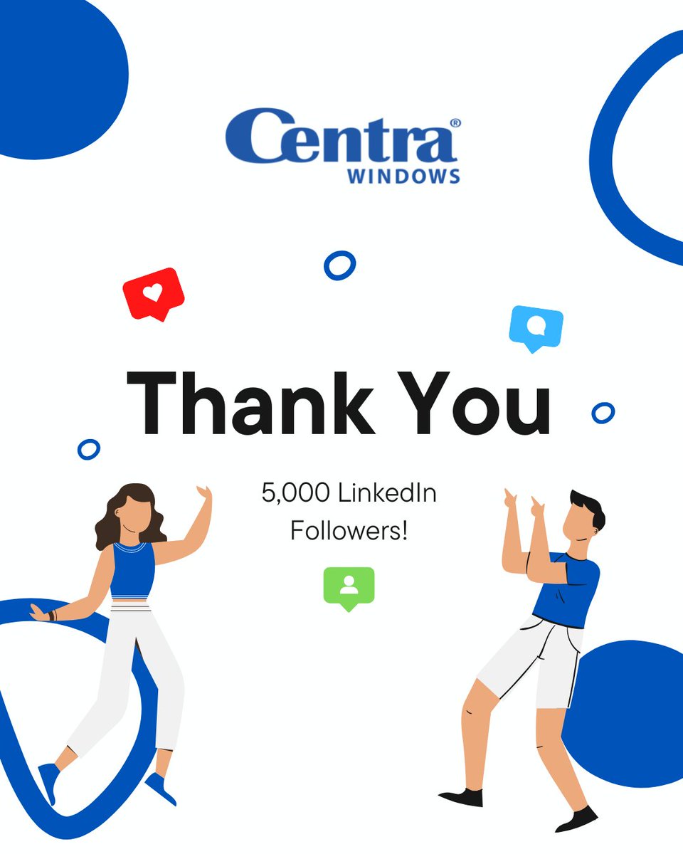 CentraWindows's tweet photo. We just hit 5000 followers on LinkedIn! Head on over to our page to find out why we're Western Canada's Window Experts and learn all you'll ever need to know about windows and doors!
https://t.co/IfFReVnNLx
#thankyou #milestone #windowgeeks #windowexperts #supportlocal https://t.co/a2Fc7jQwSE