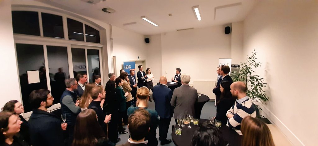 AIngelmo's tweet photo. Friends and guests gathering at the new @gd4s_eu office in Brussels. Ready for a year of change, to accelerate the energy transition and to work on the EU green deal #GD4S https://t.co/oryzqHbpMH