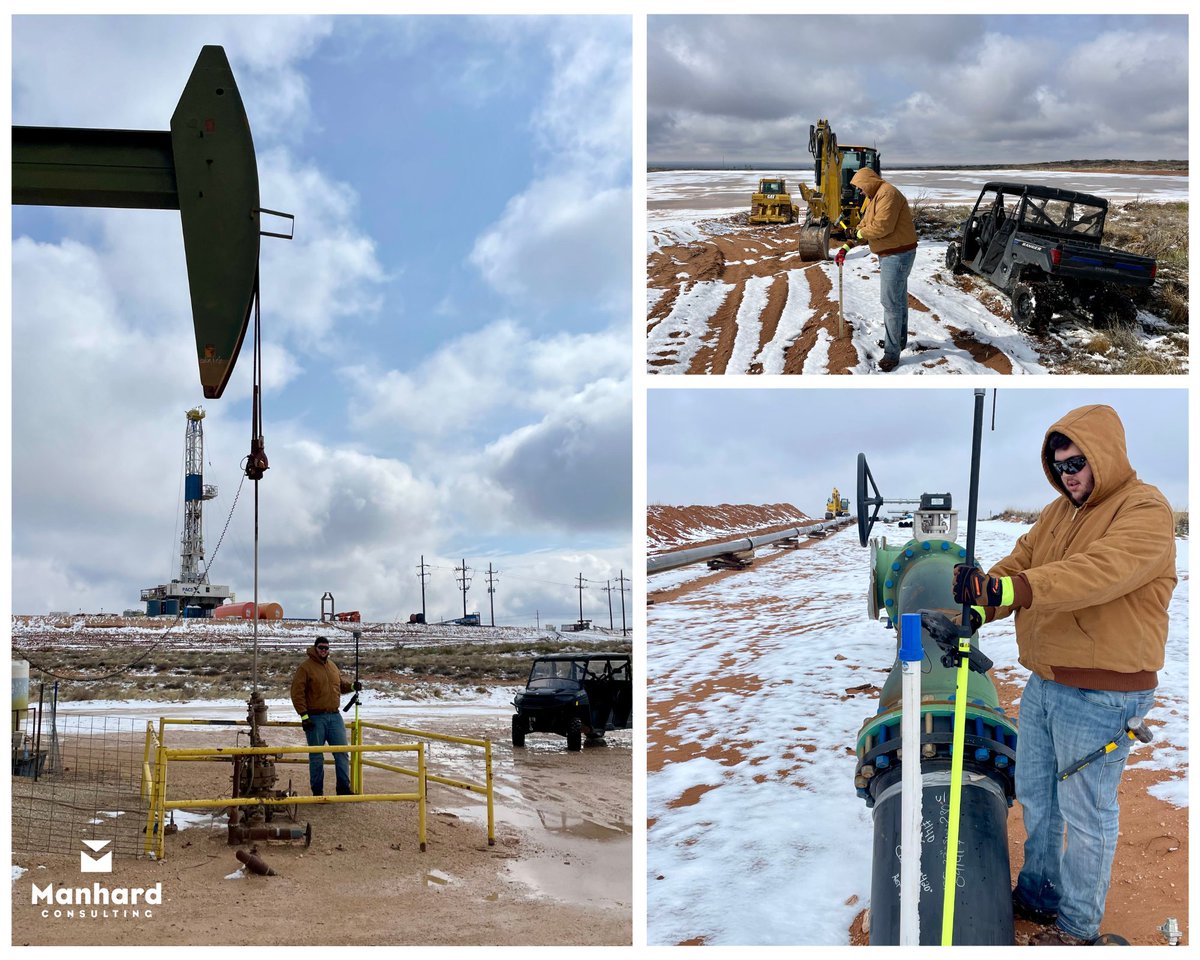 Manhard Fort Worth Oil &amp; Gas team completing staking and surveying of existing wells and a pipeline project located 30 miles southeast of Carlsbad, New Mexico. #gas #oil #surveying #texas #newmexico #energy