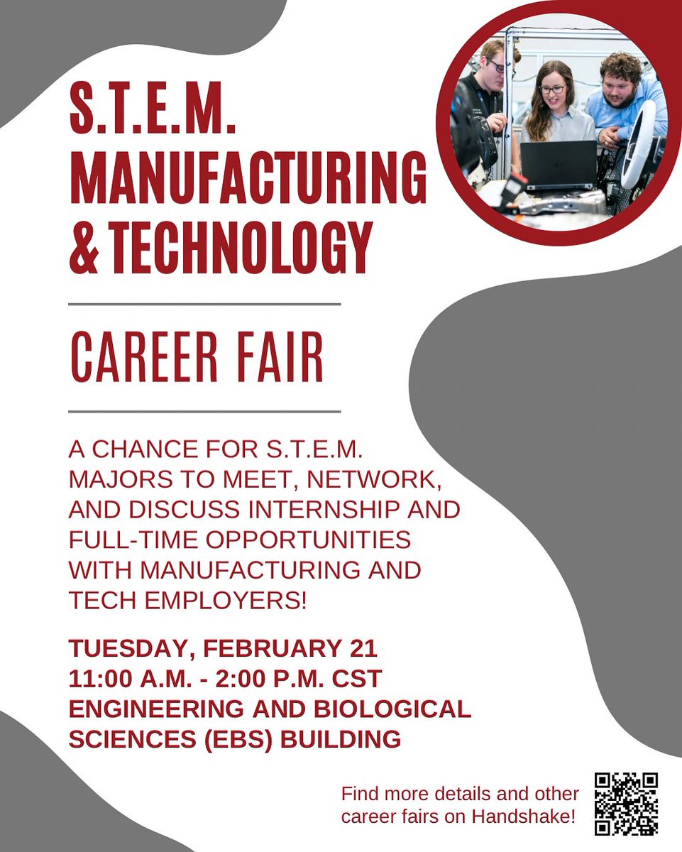 wkuacdc's tweet photo. ⚡️ A twist to the Career Fair series! ⬇️

📆 Wednesday, Feb 21 from 11 am to 2 pm @wkucareer and @wkuogdencollege will be hosting a S.T.E.M. Manufacturing and Technology Career Fair. This one will be held in the Engineering and Biological Sciences (EBS) Building! 

See thread⬇️ https://t.co/TJbhcP12pd