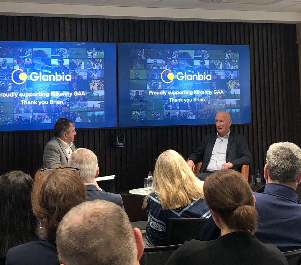 robokeeffekk's tweet photo. We were delighted to host the legend Brian Cody in Glanbia House today to mark his retirement and acknowledge the great sponsorship partnership between @GlanbiaPlc @AvonmoreProtein &amp; @KilkennyCLG over the past 20 yrs. Always great to hear his insights on management and winning 👏 https://t.co/9AQbVZMGZ4