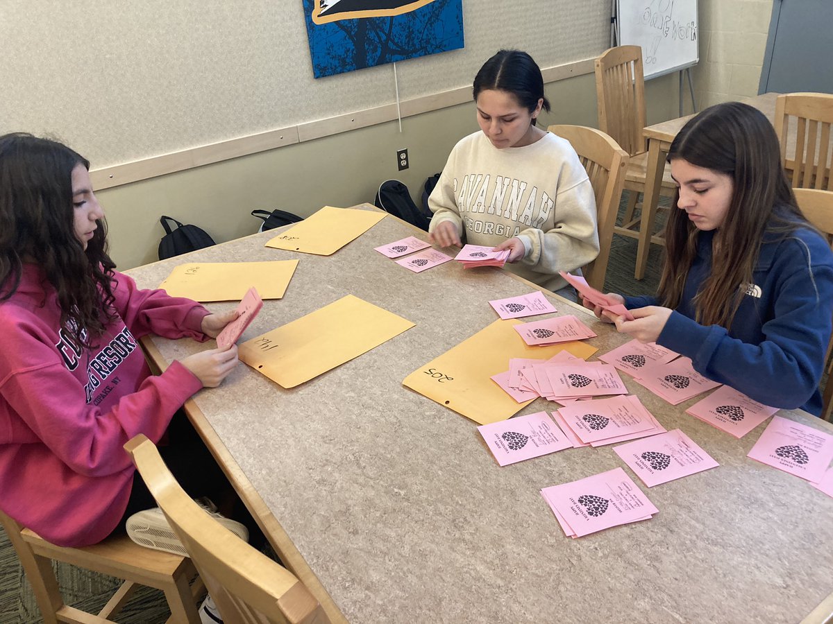 Over 1,400 Valentine’s Day Candygrams were sorted and organized by students of the Math Team, Student Organization, and National Junior Honor Society. Deliveries will be made one week from today!