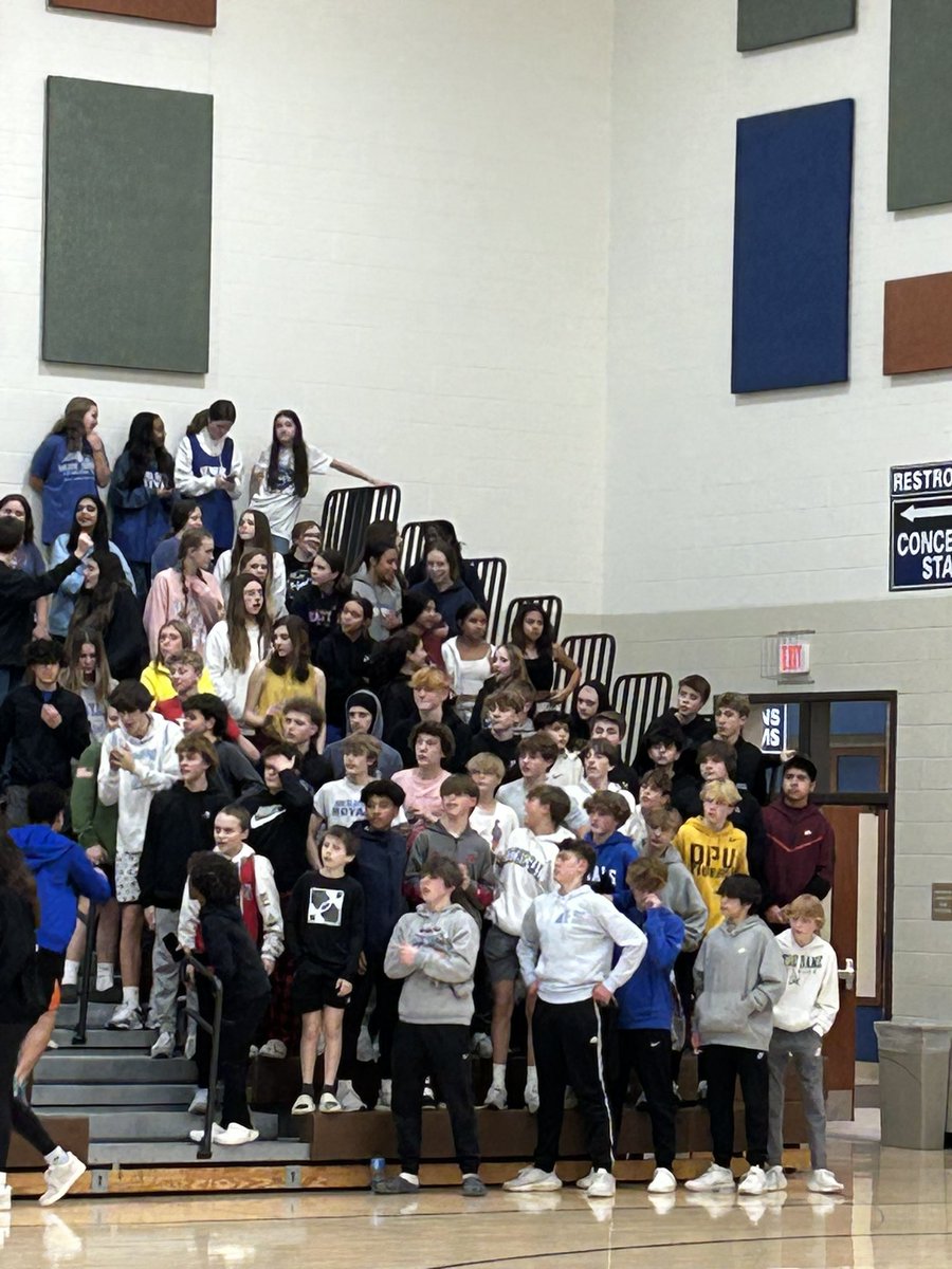 A lot of Panther spirit in the gym tonight for our contest against <a href="/FallCreekJH/">Fall Creek Jr High</a> A big shout out to our choir for kicking things off with the National Anthem. #Pantherproud