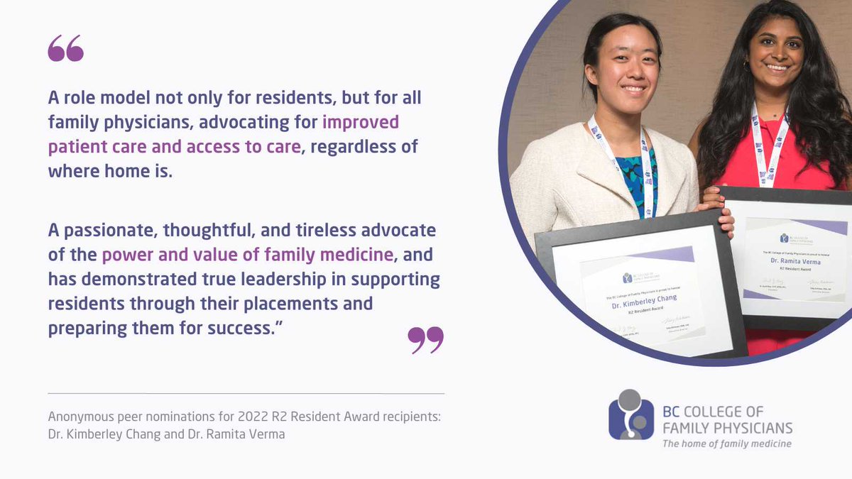 BCCFP's tweet photo. To celebrate #ResidentsAppreciationWeek 👏 and recognize the incredible Family Medicine residents @UBCmedicine, nominate a fellow resident or self-nominate yourself to receive a $1500 BCCFP award: https://t.co/N0gF9uQinq #bccfpawards https://t.co/dszCSEPNeF