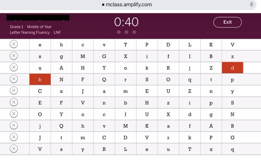 ElizabethV_West's tweet image. Great discussion today about DIBELS Letter Naming Fluency screen. Is it measuring how many letters students know, or retrieval of phonological information from long term memory? Understanding results is essential if we are using them to inform instruction. #universalscreen
