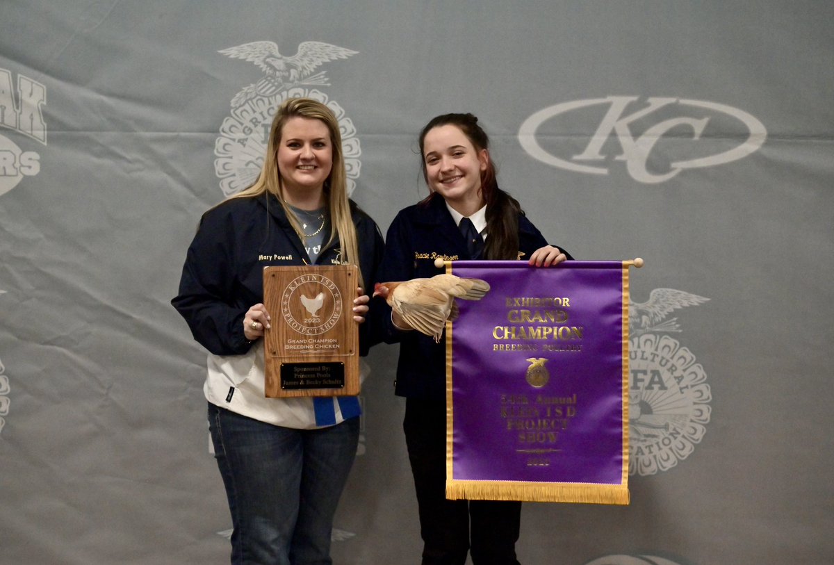 KleinISD's tweet photo. Congratulations to our Klein ISD Breeding Poultry Grand Champion from @KleinCollins, Gracie Rawlinson! 🐣🎉 #WeAreKleinCTE @KISD_CTE https://t.co/0pLGfEhqQV