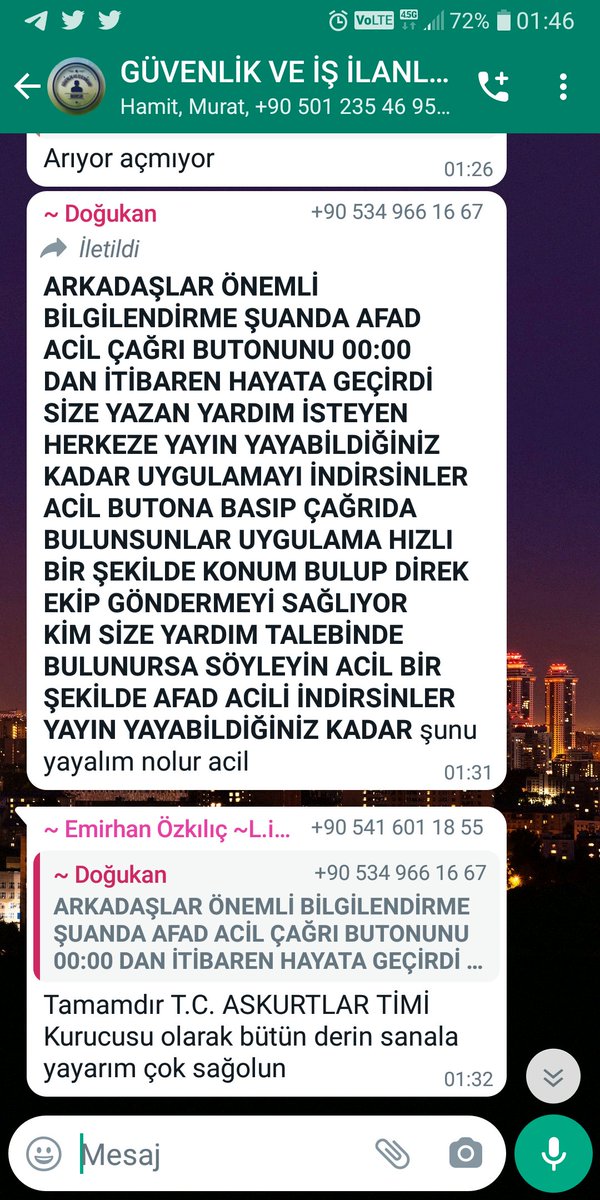 Afad acil çağrı butonu uygulaması varmış onu indirmin arkadaşlar