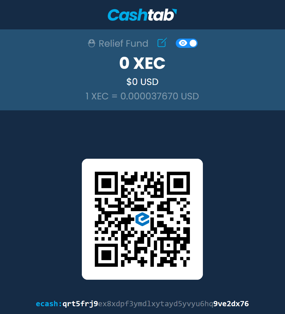 e_Koush's tweet image. Hello. I am eCash Community Manager and I will be managing the #eCash address that collects the aid funds

In 24hours I'll swap the received $XEC into Bep20 $USDT and transfer it to the official BSC address of @ahbap Association.

Thank you everyone for your donation and trust🙏