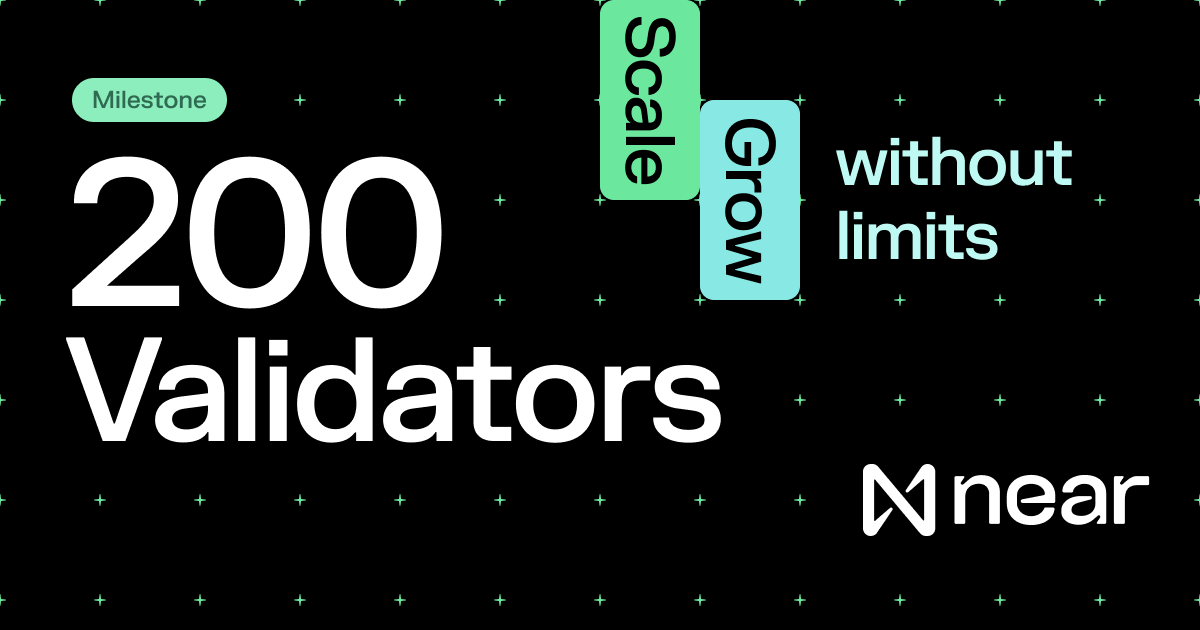 NEARProtocol's tweet photo. Two hundred validators.

We decentralize further every single day. https://t.co/OlYnQuN99h