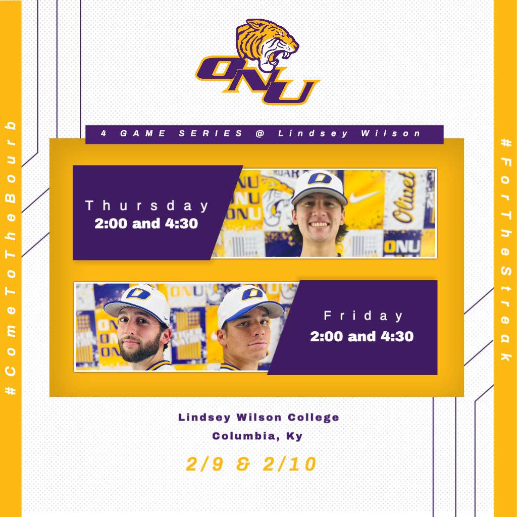 Tigers start a four game series thursday at 2 pm CST at Lindsey Wilson #ForTheStreak #ComeToTheBourb