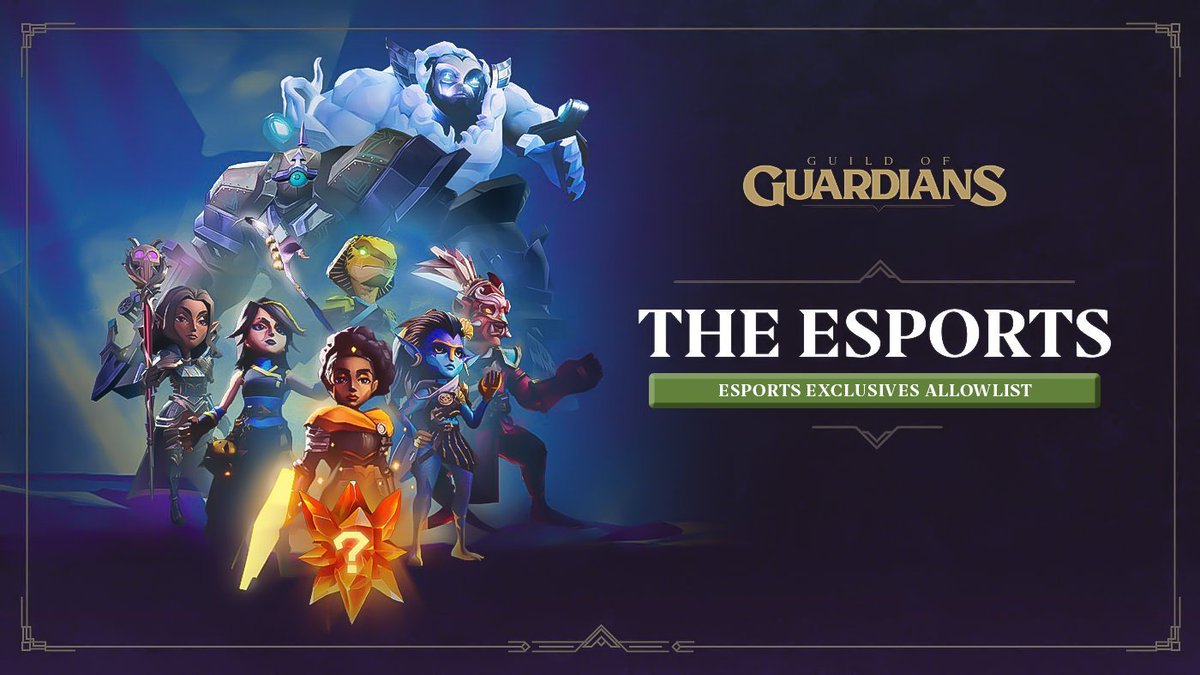 LFG! I can't wait to get my hands on a <a href="/GuildofGuardian/">GuildOfGuardians</a> Esports NFT in the presale today! #Allowlisted

7th of Feb 2023 @ 7pm EST bit.ly/3I0N9d8