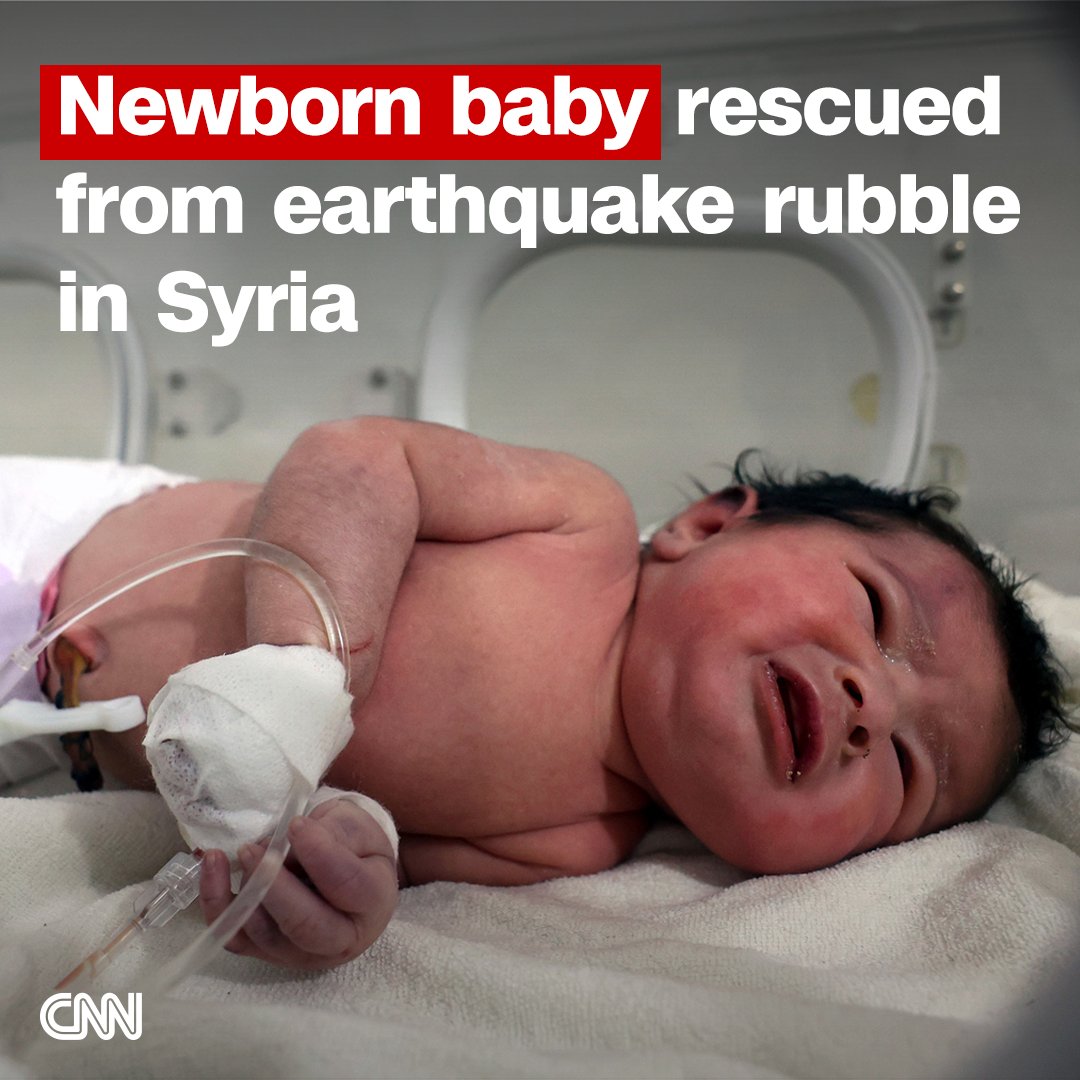 A baby girl has been reportedly rescued from the rubble of her home in northern Syria following the massive earthquake. Her umbilical cord was still attached to her mother when she was found, a relative told AFP. cnn.it/3XgDovP