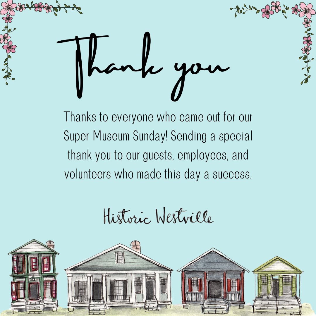 Thanks to everyone who came out for our Super Museum Sunday! Sending a special thank you to our guests, employees, and volunteers who made this day a success. #SuperMuseumSunday #HistoricWestville #ThankYou