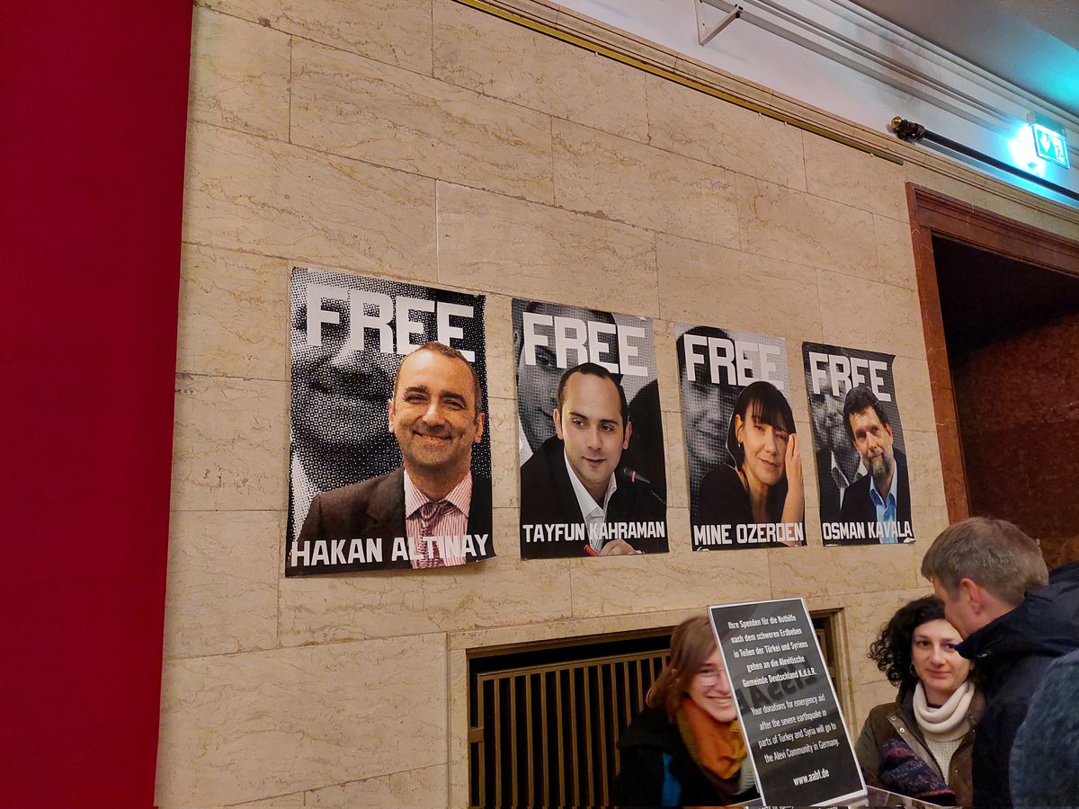 Amidst the news of growing nrs of  victims of the earthquake in Syria and Turkey it was surreal to see the picture of our friend <a href="/hakanaltinay/">Hakan Altinay</a> in the #Gorki theater in Berlin. A reminder to stop, think and do sth so those in prison in Tr unlawfully are set free sooner than later