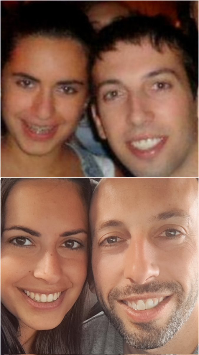 Agradezco la época que salíamos con cámaras a los boliches y nos sacábamos fotos con todo el mundo. 
Encontré 2 fotos con mi novio y su grupo de amigos y en una estamos literal pegados sin saber que 10 años después íbamos a apreciar esa foto.