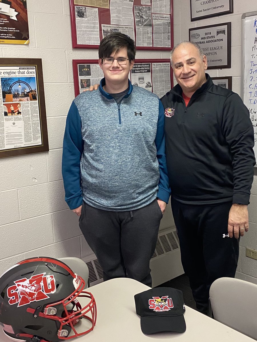 “I never had a coaching staff that thought so highly of their manager and I’d love to have you be part of the SXU Football Staff” Coach Feminis said to Liam. Very proud of him!
<a href="/Jordanlynch06/">Jordan Lynch</a> <a href="/CoachSwansonFB/">Patrick Swanson</a> <a href="/franklenti/">Frank Lenti</a> <a href="/Tim_OBrien10/">Tim O'Brien</a>