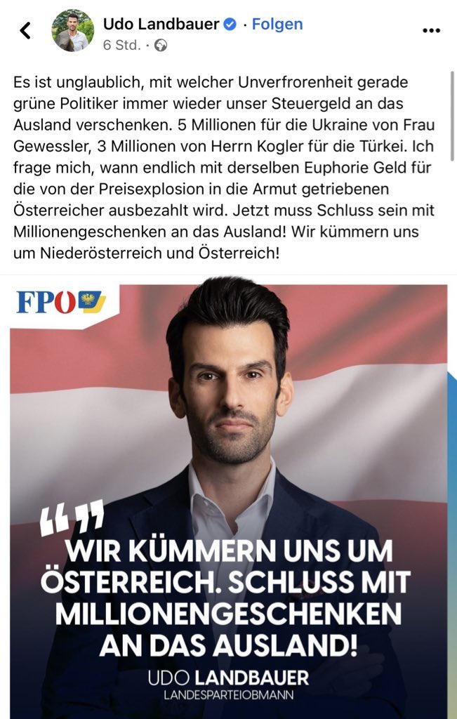 GeWeCe's tweet photo. Diese Partei ist einfach nur mehr widerlich. Sogar aus einer Naturkatastrophe ein politisches Spiel zu machen ist unter jeder Würde.
Und es haben tatsächlich 25% der Niederösterreicher diesen….. gewählt. Danke!
#Turkey #Turkiye #Turkey #TurkeyEarthquake #TurkeyQuake https://t.co/m05Y5UUiyI