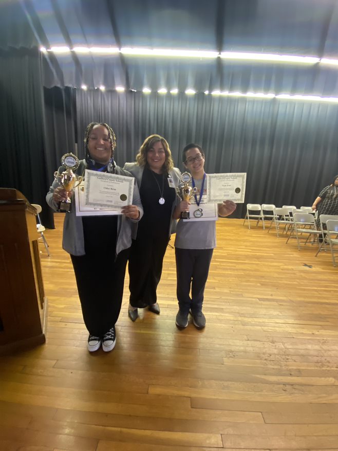 GCSchoolsNC's tweet image. Job well done to the 30 GCS students who participated in the district’s spelling bee! The 2023 Spelling Bee Champion, Nam Tran, is a 7th-grader at @BSMSPhoenix. Chloe Brim, 7th-grader at @allenmiddle1968 is the runner-up. The bee lasted for 18 rounds. Winning word: probative