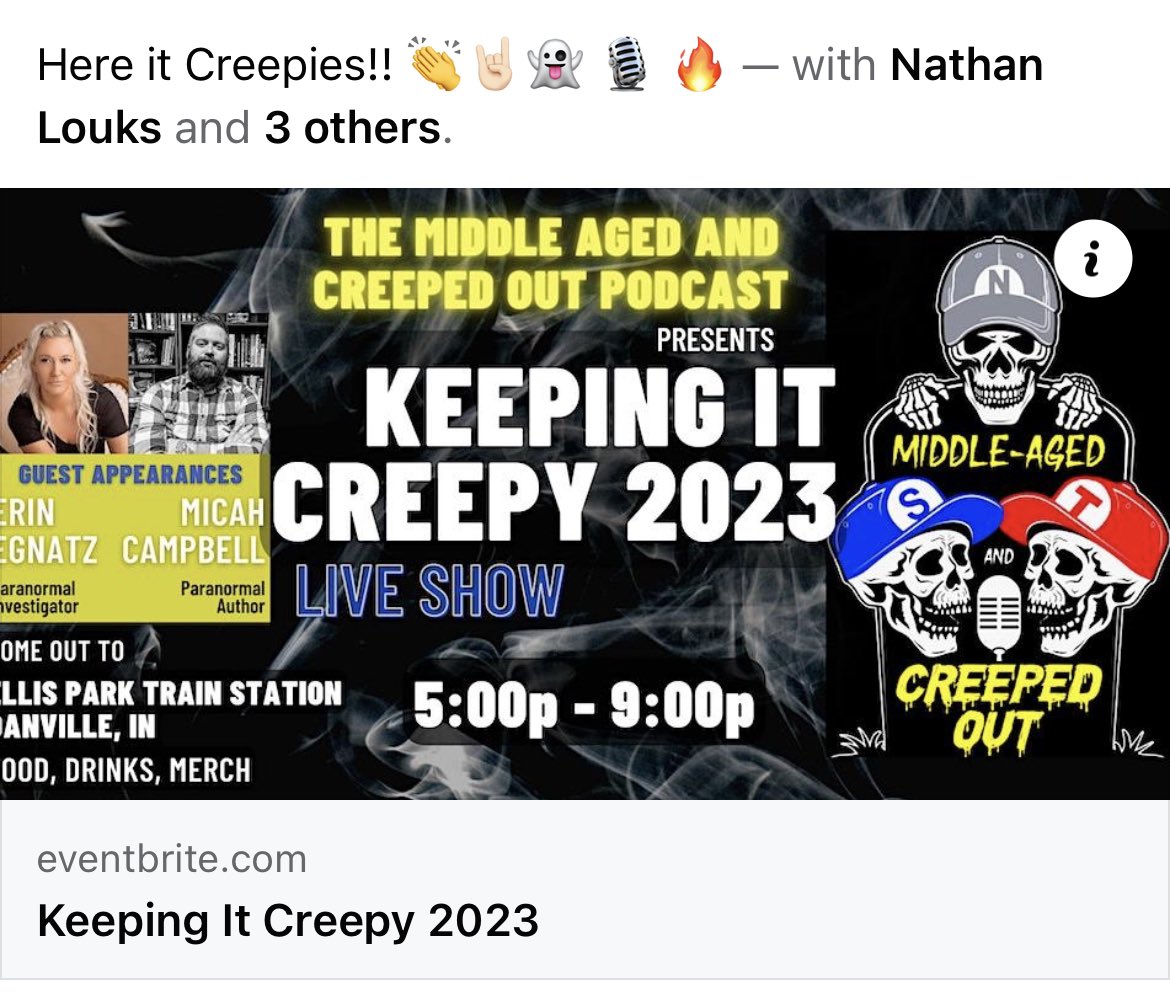 MAACOpodcast's tweet photo. #liveshow #MAACO #ErinEgnatz #MicahCampbell #funwillbehad #creepy #cool #awesome #haunted #ghosts #paranormal #gogetyasome #paranormalinvestigator #author #publisher https://t.co/mCxAxTHfUn