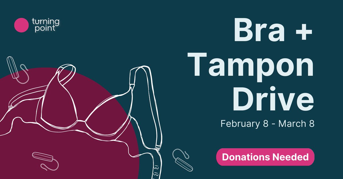Looking to have an impact on our community? Turning Point Society is collecting bra and tampon donations at our office until March 8! With International Women's Day around the corner, help our Women's Program ensure clients have access to these bare essentials. #RedDeer