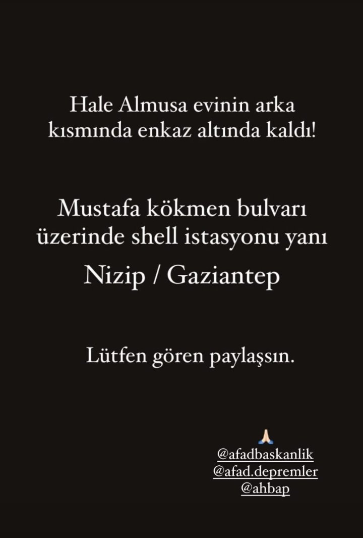 mr_socialistt's tweet photo. Gaziantep Nizip Mustafa kökmen Bulvarı üzerinde Shell petrol yanı bir dairede 5 çocuk 5 yetişkin var saatlerdir enkaz altında, müdahale yetersiz lütfen yardım edin!!
@ahbap @YildizzTilbee @AFADBaskanlik #deprem @haluklevent #gaziantep https://t.co/9pFvfa4Gkr