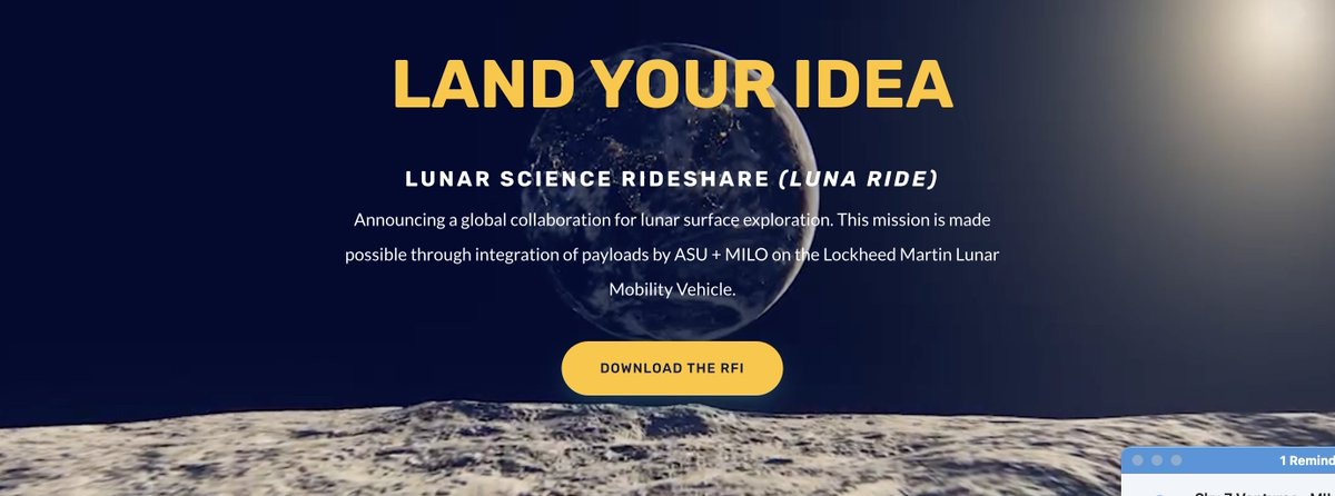 MILOInstitute's tweet image. The Luna Ride mission provides unprecedented cost savings and mission support for organizations with mature space flight heritage, as well as those with relatively new, and growing, space ecosystems. Submit your mission concepts via the Idea Launchpad: newspace.asu.edu/lunaride-rfi/
