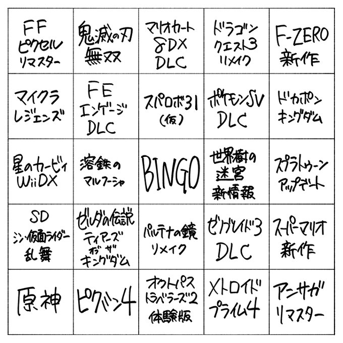 楽しいビンゴver.08Feb2023ニンダイ 
