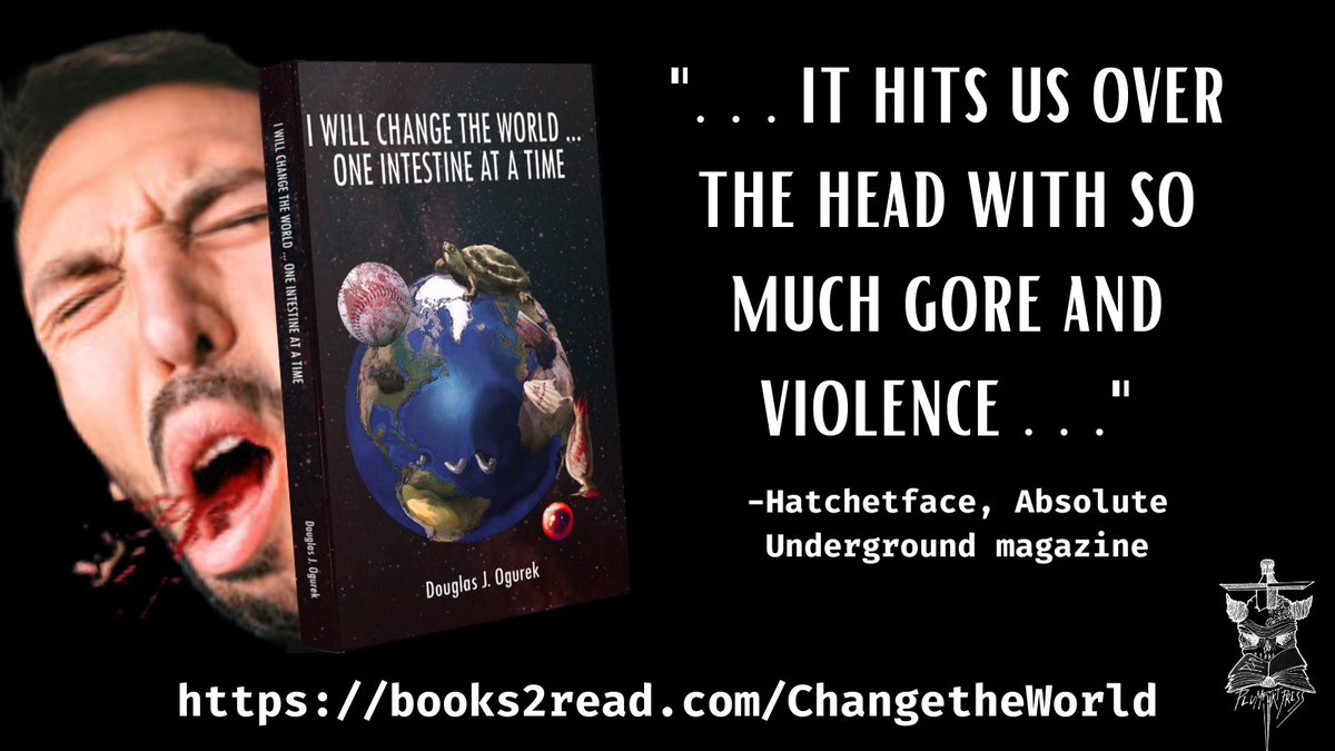 If you’re going to have a positive message, why not sever some limbs, eat some crap, and burst some eyeballs? Pick up my collection of #unsplatterpunk stories: books2read.com/ChangetheWorld via <a href="/plumfuktpress/">Plumfukt Press</a> #gore #horror #splatterpunk
