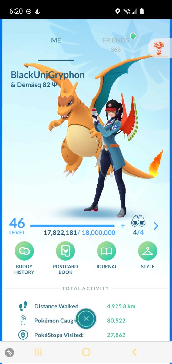 BlackUniGryphon's tweet photo. 17.82 MILLION XP ๐ #CurrentXP #XPCheckIn #PokemonGO https://t.co/IVxPrqCS97